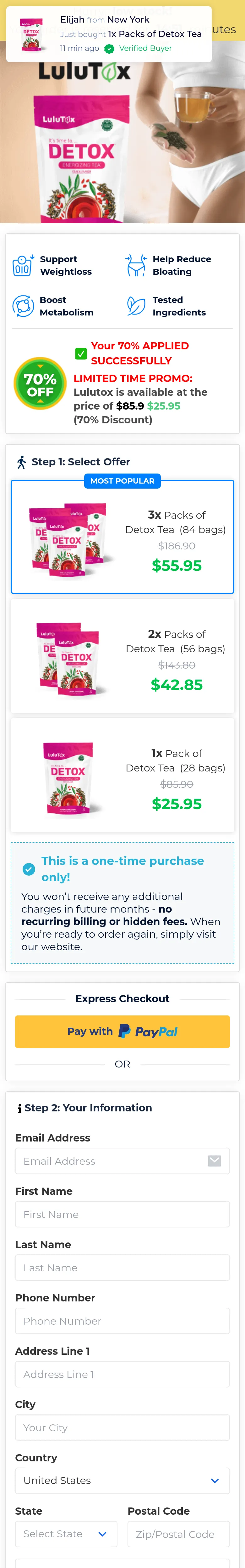 Lulutox checkout capture